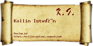 Kollin István névjegykártya